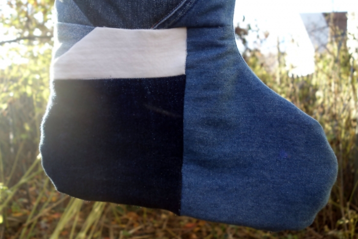 blue jean Christmas stocking