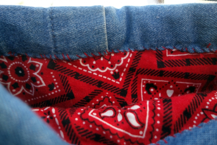 blue jean Christmas stocking