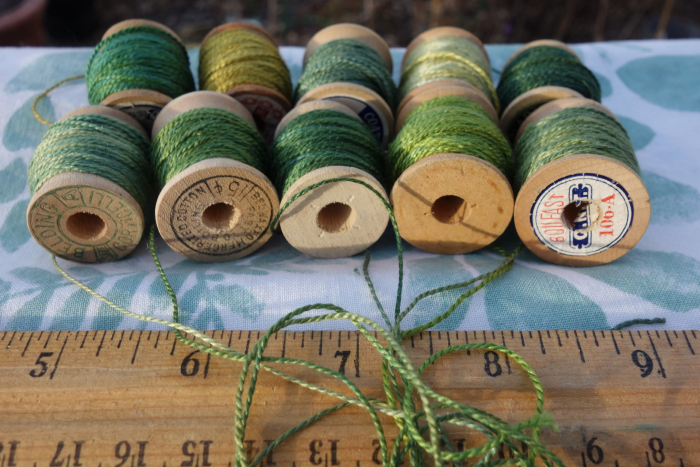 naturally dyed green silk thread