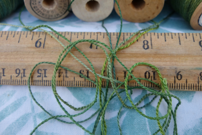 naturally dyed green silk thread
