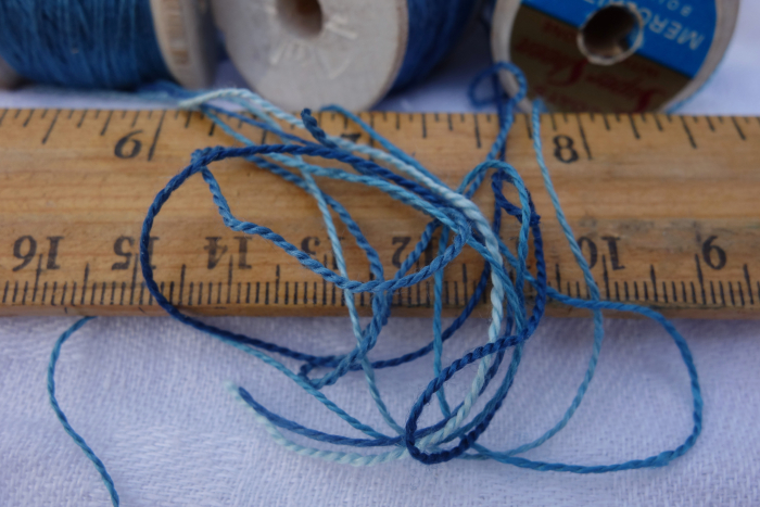 indigo dyed silk embroidery threads