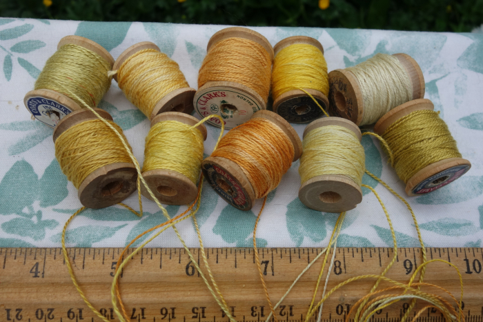 yellow and orange plant dyed silk threads