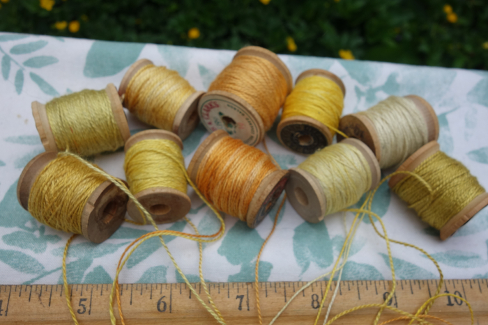 yellow and orange plant dyed silk threads