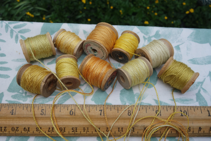 yellow and orange plant dyed silk threads