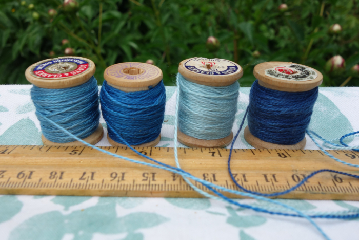 indigo dyed embroidery silk