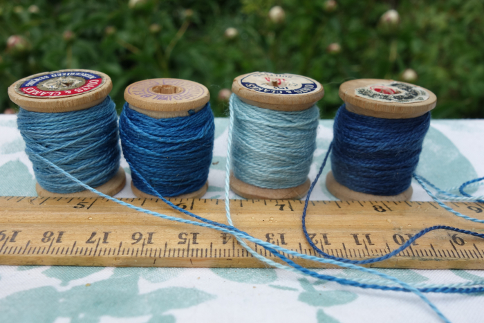 indigo dyed embroidery silk