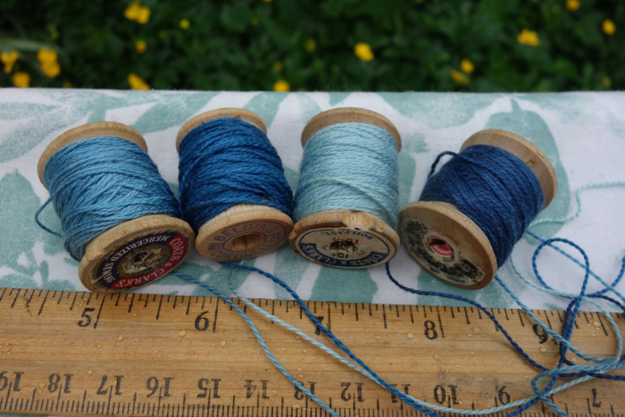indigo dyed embroidery silk
