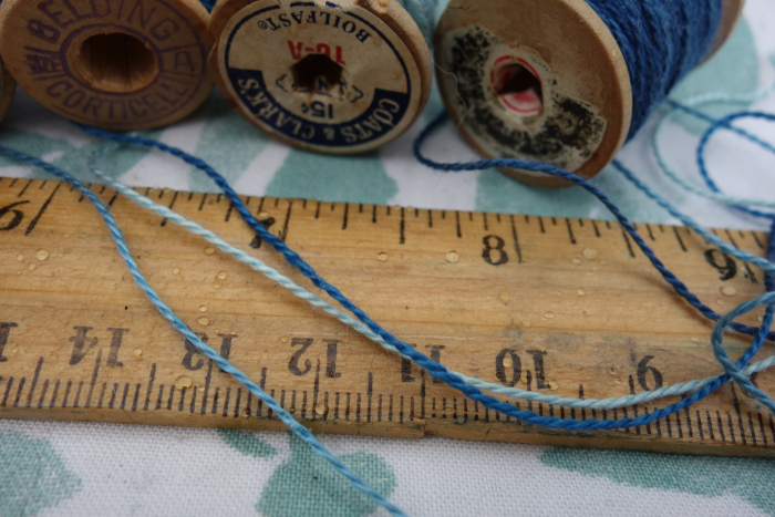 indigo dyed embroidery silk