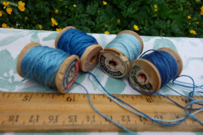 indigo dyed embroidery silk