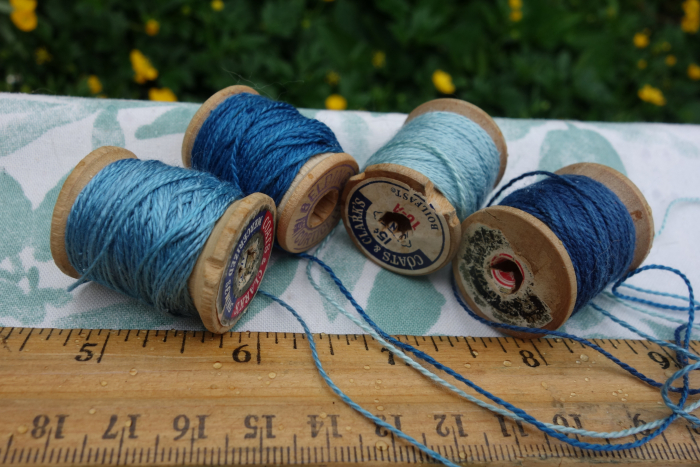 indigo dyed embroidery silk