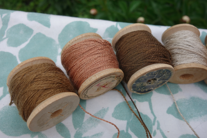 walnut dyed silk embroidery thread