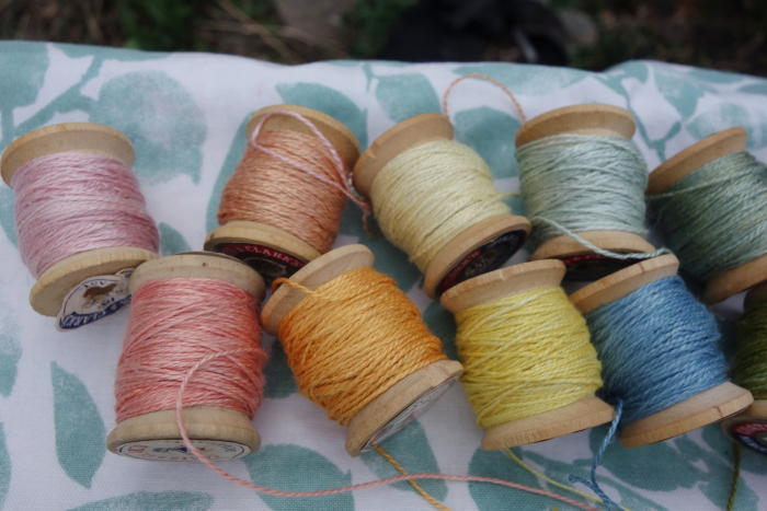 naturally dyed sik embroidery thread pastel shades