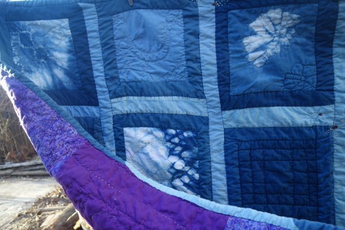 indigo shibori patchwork quilt