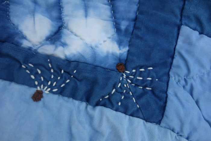 indigo shibori patchwork quilt