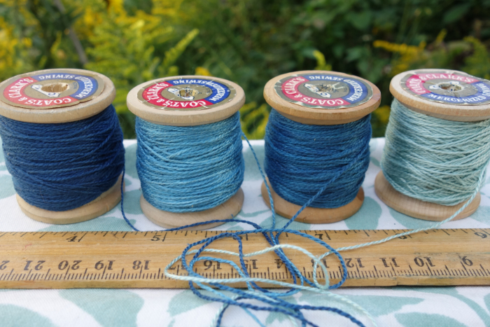 indigo dyed silk embroidery thread