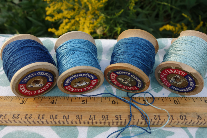 indigo dyed silk embroidery thread