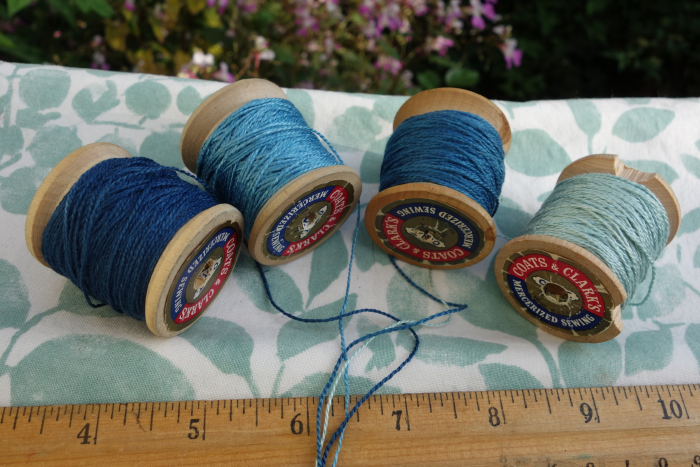 indigo dyed silk embroidery thread