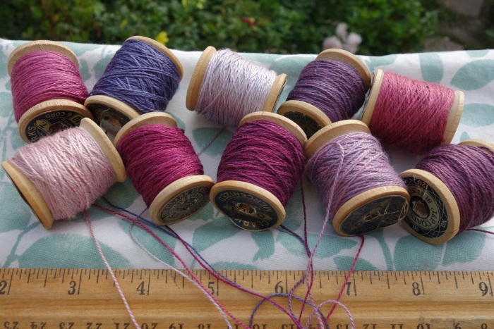 purple pink lavender naturally dyed silk embroidery thread