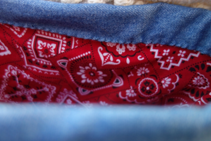 blue jean Christmas stocking