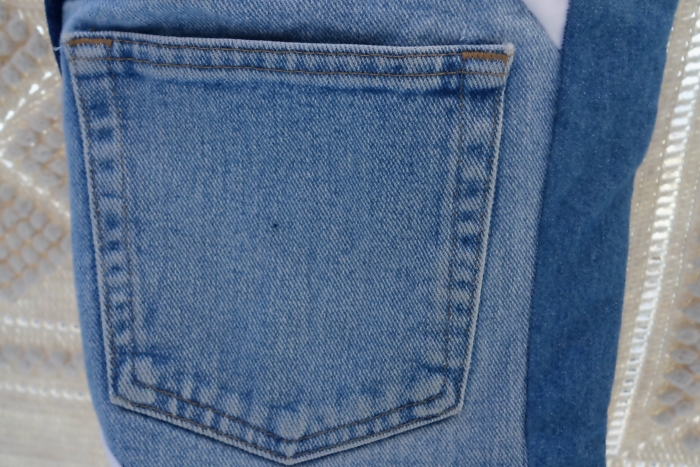 blue jean Christmas stocking