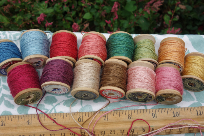 naturally dyed sik embroidery thread 20 yards each