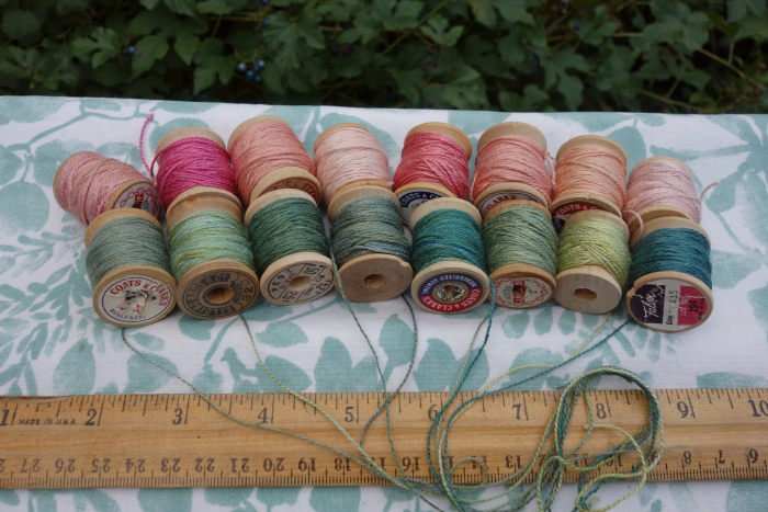 madder pinks and indigo greens on silk madder pinks and indigo greens on silk embroidery thread