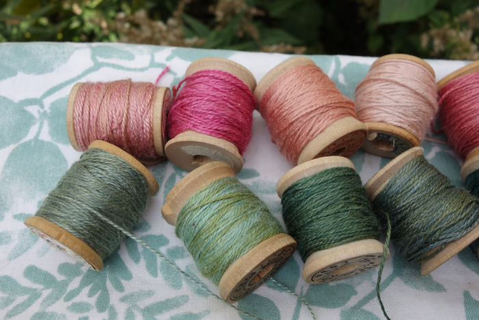 madder pinks and indigo greens on silk embroidery thread madder pinks and indigo greens on silk embroidery thread