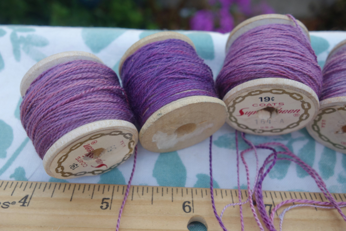 lilac and violet naturally dyed silk embroidery thread