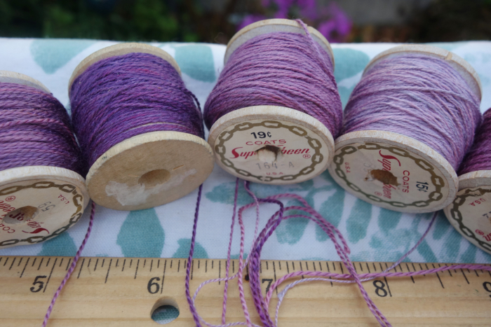 lilac and violet naturally dyed silk embroidery thread