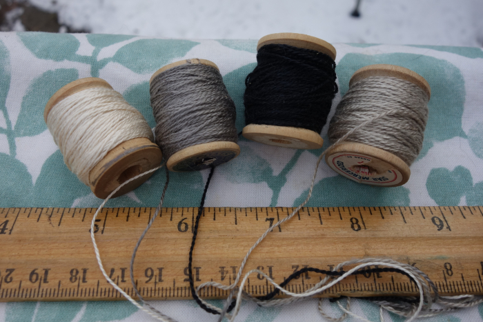 naturally dyed black gray and white silk thread