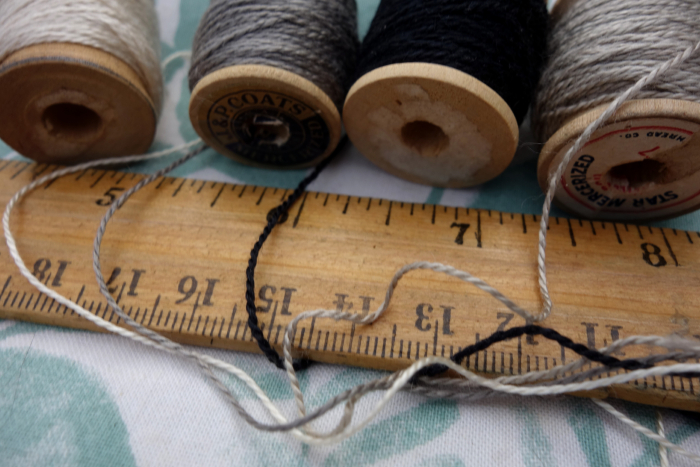 naturally dyed black gray and white silk thread