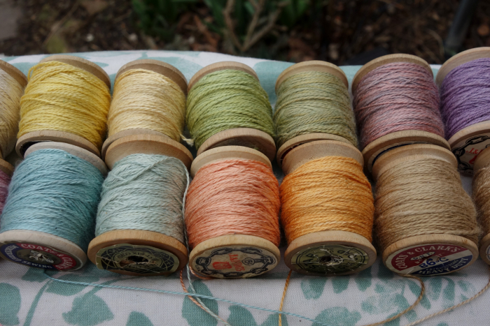 naturally dyed pastel shades sik embroidery thread 20 yards each
