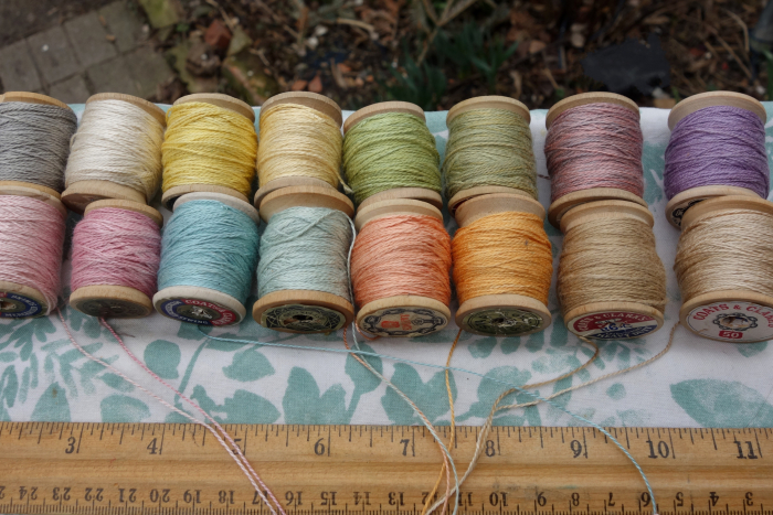naturally dyed pastel shades sik embroidery thread 20 yards each