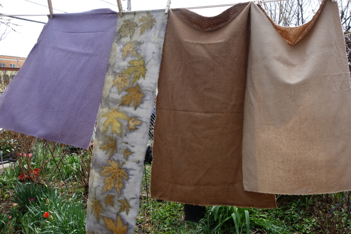 plant dyed and eco printed raw silk plant dyed and eco printed raw silk