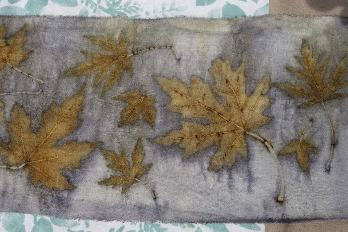 plant dyed and eco printed raw silk plant dyed and eco printed raw silk