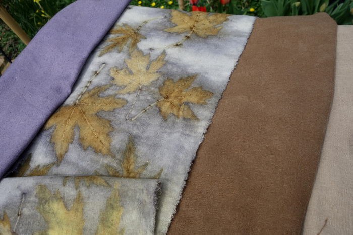 plant dyed and eco printed raw silk plant dyed and eco printed raw silk