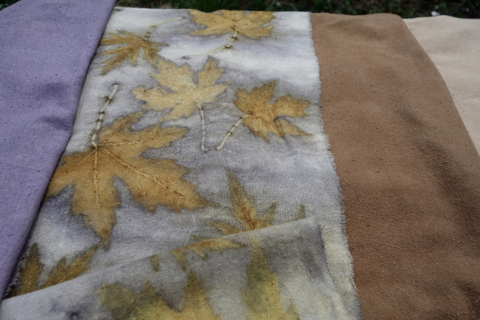 plant dyed and eco printed raw silk plant dyed and eco printed raw silk