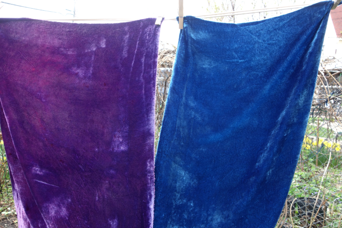 naturally dyed silk velvet
