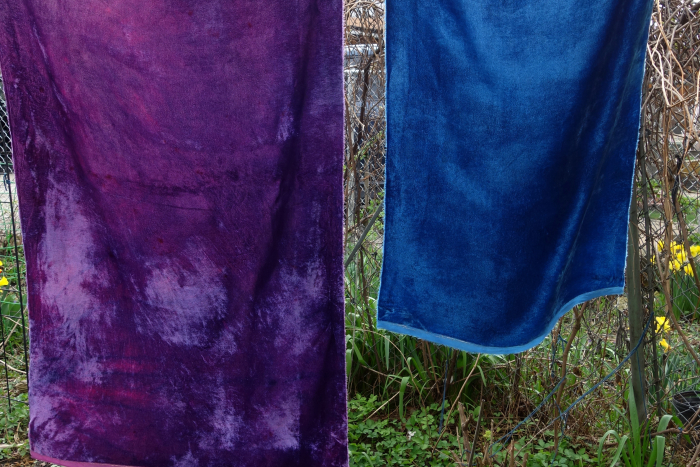naturally dyed silk velvet