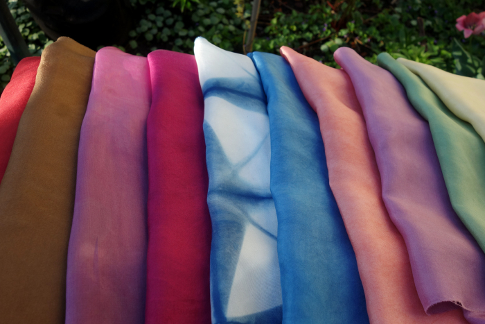 naturally dyed habotai silk