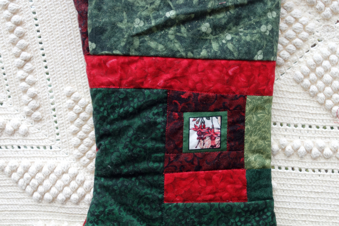 flower fairy patchwork Christmas stocking