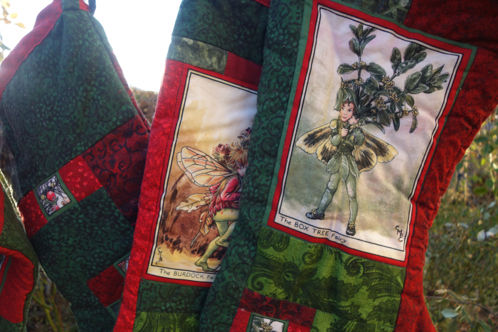 Box tree fairy Christmas stocking