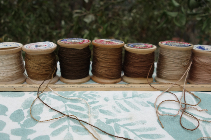 walnut dyed silk embroidery thread