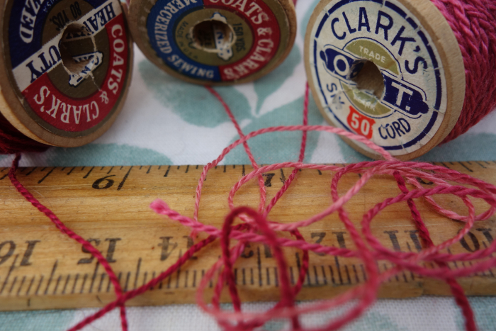 plant dyed pink and red silk embroidery thread