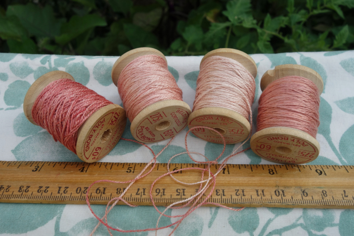 madder dyed pink silk embroidery thread