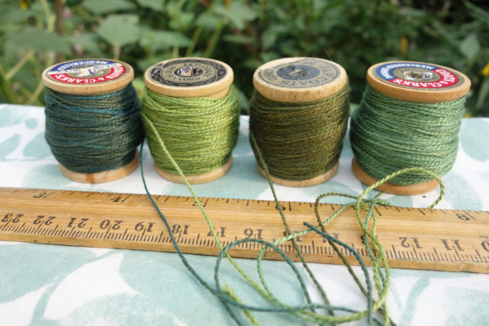 naturally dyed green embroidery silk