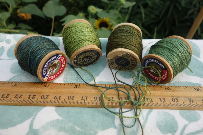 naturally dyed green embroidery silk