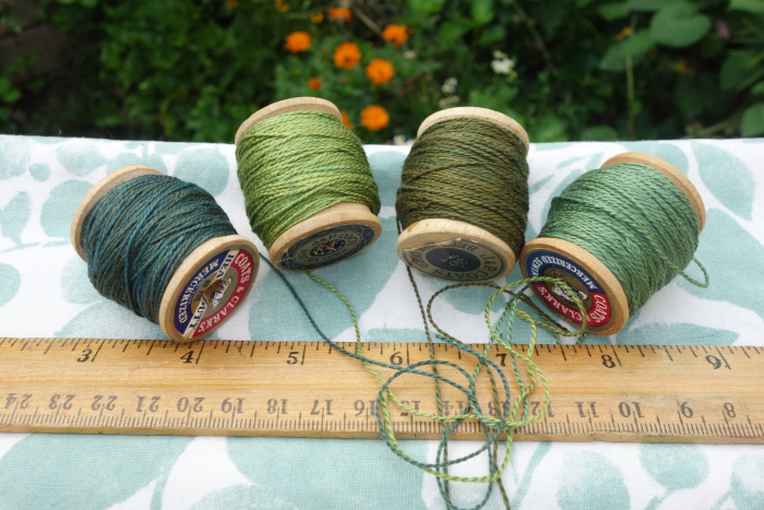 naturally dyed green embroidery silk