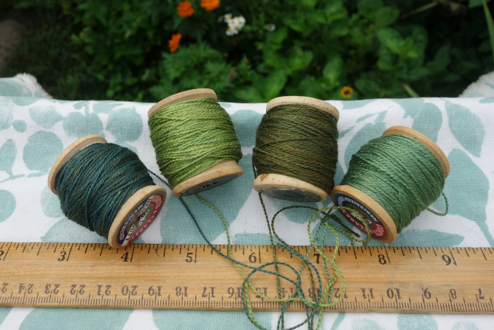 naturally dyed green embroidery silk