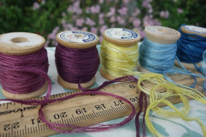 cotton embroidery floss and natural dyes